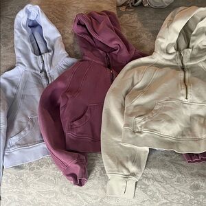 lululemon athletica Cropped Hoodies - Light Blue, Purple, Beige